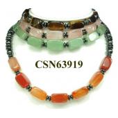 Semi precious Stone Beads String Strand Hematite Beads Choker Collar Necklace